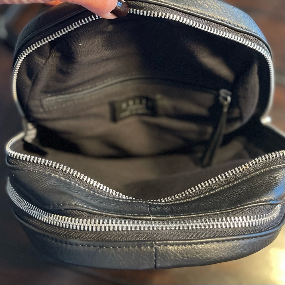 Still Nordic Anouk City Black Leather Backpack - Picture 8 of 11
